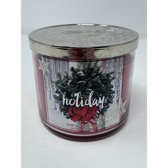 Bath & Body Works HOLIDAY 3-Wick Candle Cinnamon Clove Christmas Bergamot New - Picture 1 of 4